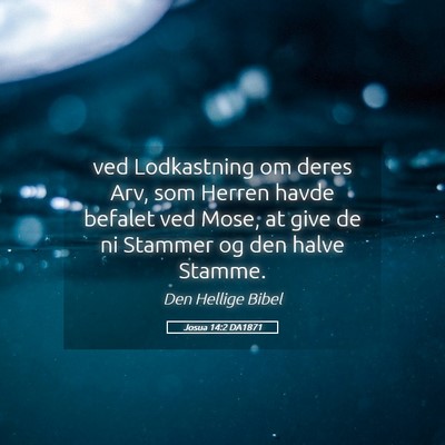 Picture 05 - Josua 14:2 DA1871 - ved Lodkastning om deres Arv, som Herren havde - Bible Verse Picture