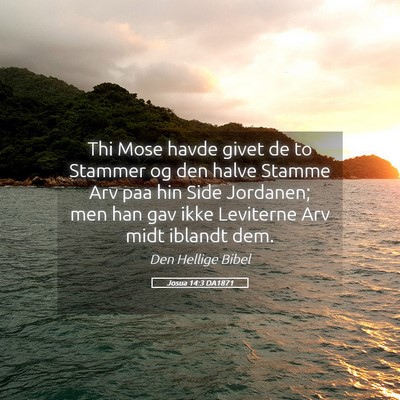 Picture 05 - Josua 14:3 DA1871 - Thi Mose havde givet de to Stammer og den halve - Bible Verse Picture