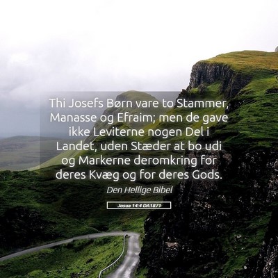 Picture 05 - Josua 14:4 DA1871 - Thi Josefs Børn vare to Stammer, Manasse og - Bible Verse Picture
