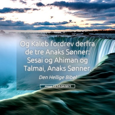 Picture 05 - Josua 15:14 DA1871 - Og Kaleb fordrev derfra de tre Anaks Sønner: - Bible Verse Picture