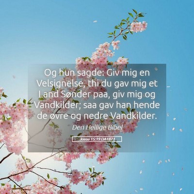Picture 05 - Josua 15:19 DA1871 - Og hun sagde: Giv mig en Velsignelse, thi du gav - Bible Verse Picture