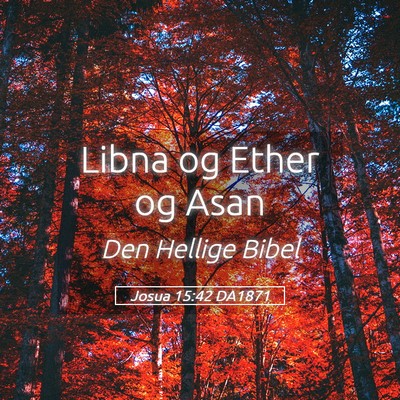 Picture 05 - Josua 15:42 DA1871 - Libna og Ether og - Bible Verse Picture