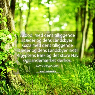 Picture 05 - Josua 15:47 DA1871 - Asdod, med dens tilliggende Stæder og dens - Bible Verse Picture