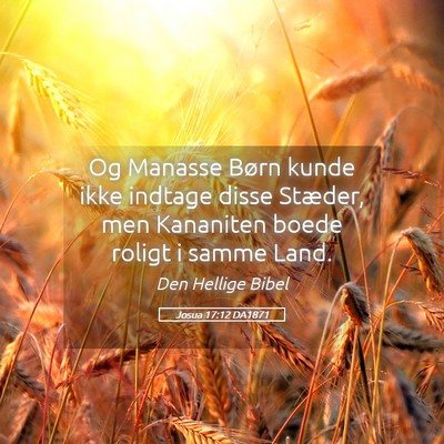 Picture 05 - Josua 17:12 DA1871 - Og Manasse Børn kunde ikke indtage disse - Bible Verse Picture