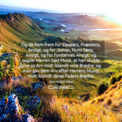 Picture 05 - Josua 17:4 DA1871 - Og de kom frem for Eleasars, Præstens, Ansigt, - Bible Verse Picture
