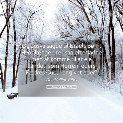 Picture 05 - Josua 18:3 DA1871 - Og Josva sagde til Israels Børn: Hvor længe ere - Bible Verse Picture