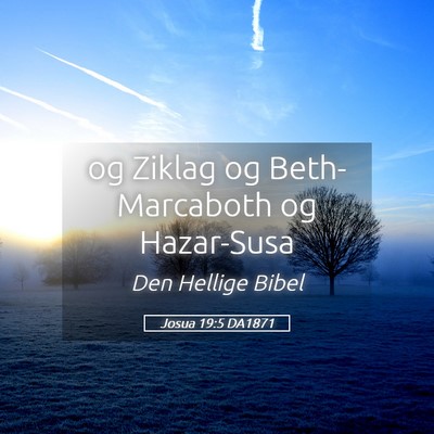 Picture 05 - Josua 19:5 DA1871 - og Ziklag og Beth-Marcaboth og - Bible Verse Picture