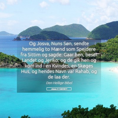 Picture 05 - Josua 2:1 DA1871 - Og Josva, Nuns Søn, sendte hemmelig to Mænd som - Bible Verse Picture