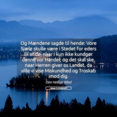 Picture 05 - Josua 2:14 DA1871 - Og Mændene sagde til hende: Vore Sjæle skulle - Bible Verse Picture