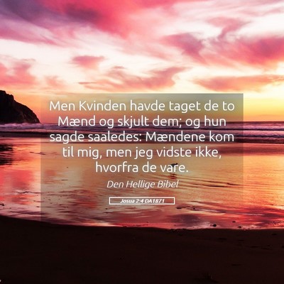 Picture 05 - Josua 2:4 DA1871 - Men Kvinden havde taget de to Mænd og skjult - Bible Verse Picture