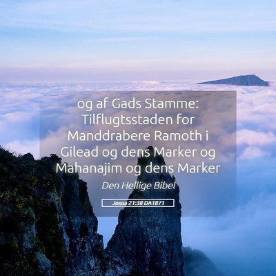 Picture 05 - Josua 21:38 DA1871 - og af Gads Stamme: Tilflugtsstaden for - Bible Verse Picture
