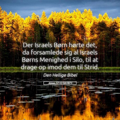 Picture 05 - Josua 22:12 DA1871 - Der Israels Børn hørte det, da forsamlede sig - Bible Verse Picture