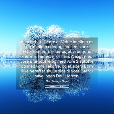 Picture 05 - Josua 22:27 DA1871 - men det skal være et Vidne imellem os og imellem - Bible Verse Picture
