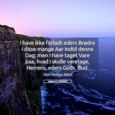 Picture 05 - Josua 22:3 DA1871 - I have ikke forladt eders Brødre i disse mange - Bible Verse Picture