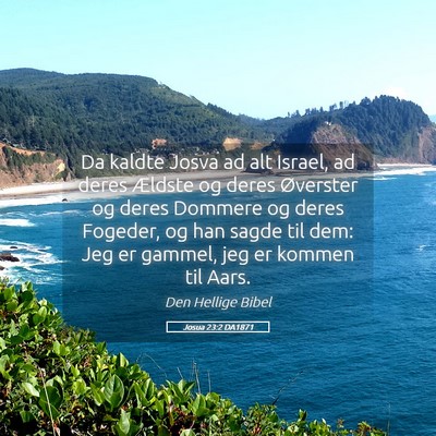 Picture 05 - Josua 23:2 DA1871 - Da kaldte Josva ad alt Israel, ad deres Ældste - Bible Verse Picture