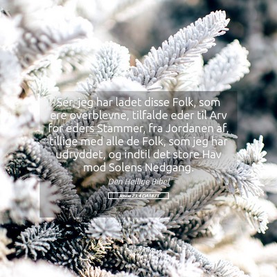 Picture 05 - Josua 23:4 DA1871 - Ser, jeg har ladet disse Folk, som ere - Bible Verse Picture