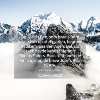 Picture 05 - Josua 24:32 DA1871 - Og Josefs Ben, som Israels Børn havde ført op - Bible Verse Picture