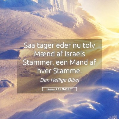 Picture 05 - Josua 3:12 DA1871 - Saa tager eder nu tolv Mænd af Israels Stammer, - Bible Verse Picture