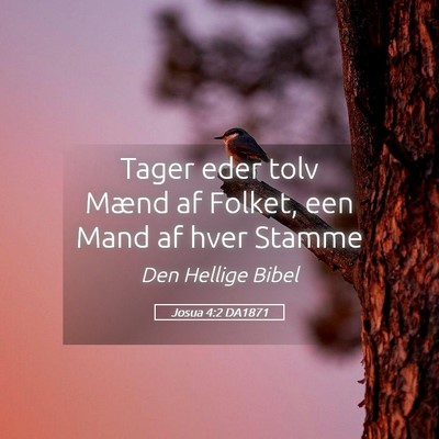 Picture 05 - Josua 4:2 DA1871 - Tager eder tolv Mænd af Folket, een Mand af hver - Bible Verse Picture