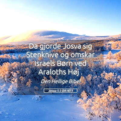 Picture 05 - Josua 5:3 DA1871 - Da gjorde Josva sig Stenknive og omskar Israels - Bible Verse Picture