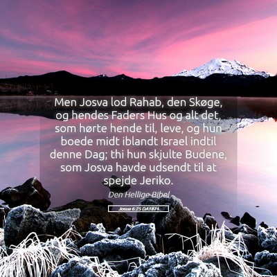 Picture 05 - Josua 6:25 DA1871 - Men Josva lod Rahab, den Skøge, og hendes Faders - Bible Verse Picture