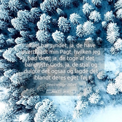 Picture 05 - Josua 7:11 DA1871 - Israel har syndet, ja, de have overtraadt min - Bible Verse Picture