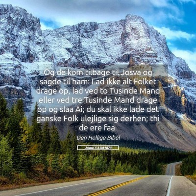 Picture 05 - Josua 7:3 DA1871 - Og de kom tilbage til Josva og sagde til ham: Lad - Bible Verse Picture