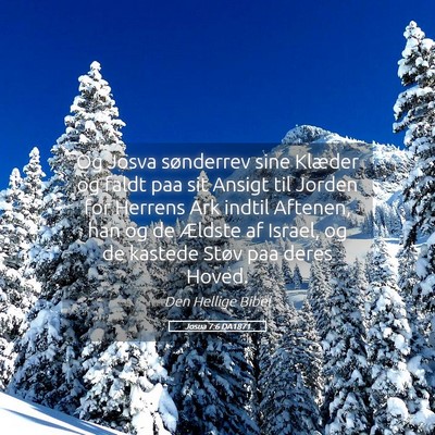 Picture 05 - Josua 7:6 DA1871 - Og Josva sønderrev sine Klæder og faldt paa sit - Bible Verse Picture