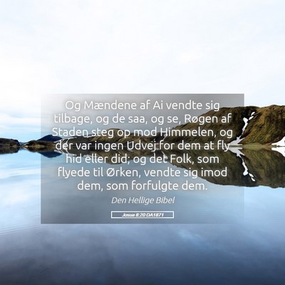 Picture 05 - Josua 8:20 DA1871 - Og Mændene af Ai vendte sig tilbage, og de saa, - Bible Verse Picture