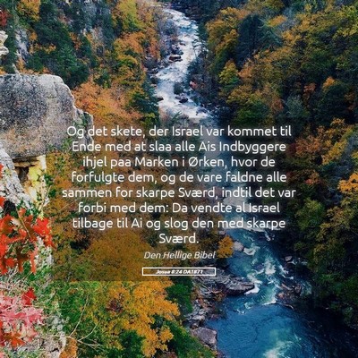 Picture 05 - Josua 8:24 DA1871 - Og det skete, der Israel var kommet til Ende med - Bible Verse Picture