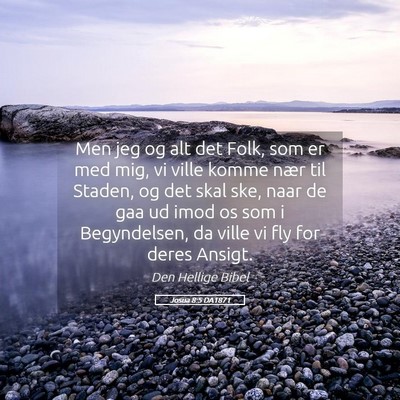 Picture 05 - Josua 8:5 DA1871 - Men jeg og alt det Folk, som er med mig, vi ville - Bible Verse Picture