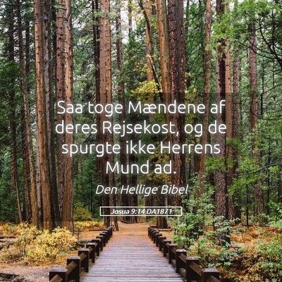 Picture 05 - Josua 9:14 DA1871 - Saa toge Mændene af deres Rejsekost, og de - Bible Verse Picture