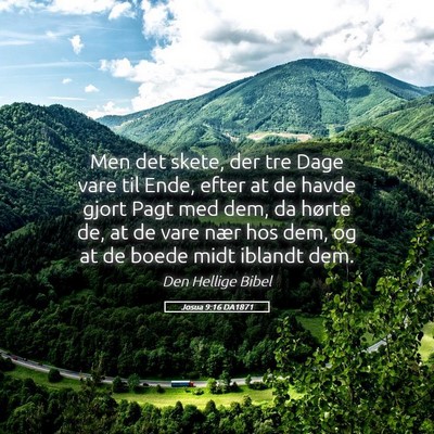 Picture 05 - Josua 9:16 DA1871 - Men det skete, der tre Dage vare til Ende, efter - Bible Verse Picture