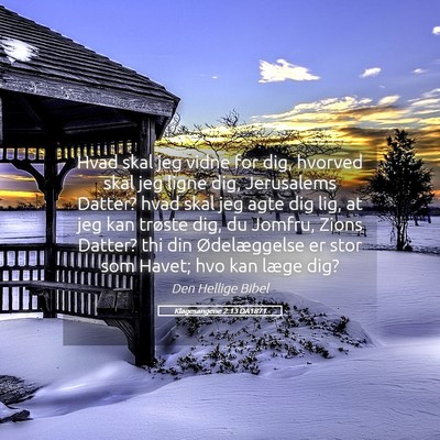 Picture 05 - Klagesangene 2:13 DA1871 - Hvad skal jeg vidne for dig, hvorved skal jeg - Bible Verse Picture