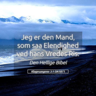 Picture 05 - Klagesangene 3:1 DA1871 - Jeg er den Mand, som saa Elendighed ved hans - Bible Verse Picture