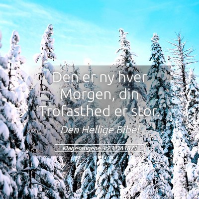 Picture 05 - Klagesangene 3:23 DA1871 - Den er ny hver Morgen, din Trofasthed er - Bible Verse Picture