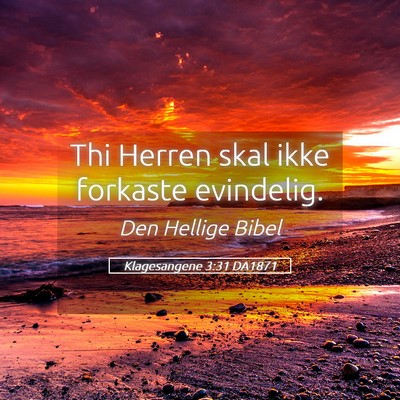 Picture 05 - Klagesangene 3:31 DA1871 - Thi Herren skal ikke forkaste - Bible Verse Picture