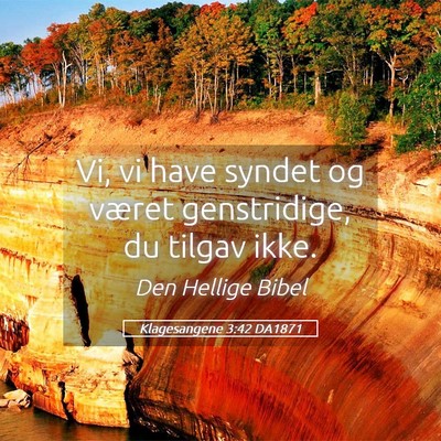 Picture 05 - Klagesangene 3:42 DA1871 - Vi, vi have syndet og været genstridige, du - Bible Verse Picture