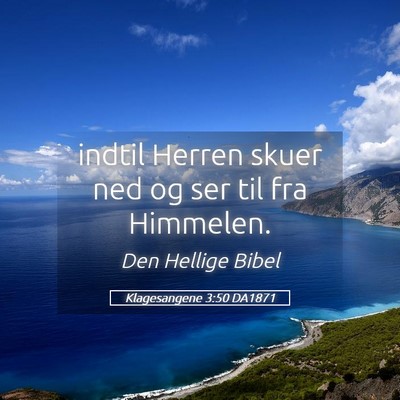 Picture 05 - Klagesangene 3:50 DA1871 - indtil Herren skuer ned og ser til fra - Bible Verse Picture