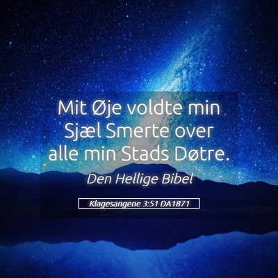 Picture 05 - Klagesangene 3:51 DA1871 - Mit Øje voldte min Sjæl Smerte over alle min - Bible Verse Picture