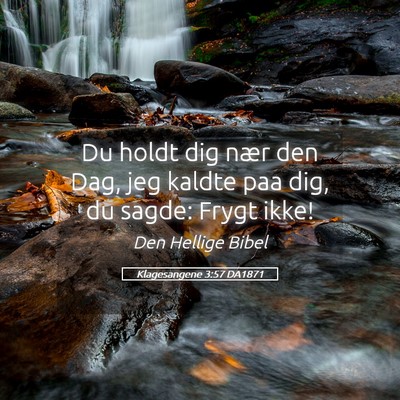 Picture 05 - Klagesangene 3:57 DA1871 - Du holdt dig nær den Dag, jeg kaldte paa dig, du - Bible Verse Picture