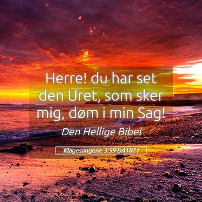 Picture 05 - Klagesangene 3:59 DA1871 - Herre! du har set den Uret, som sker mig, døm i - Bible Verse Picture