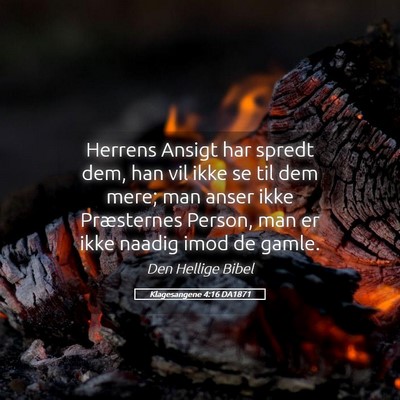 Picture 05 - Klagesangene 4:16 DA1871 - Herrens Ansigt har spredt dem, han vil ikke se - Bible Verse Picture