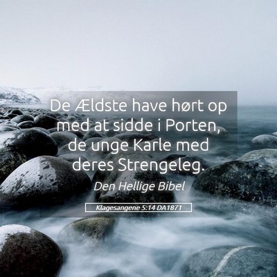 Picture 05 - Klagesangene 5:14 DA1871 - De Ældste have hørt op med at sidde i Porten, - Bible Verse Picture