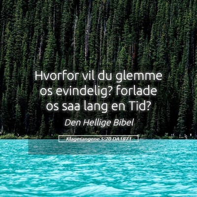 Picture 05 - Klagesangene 5:20 DA1871 - Hvorfor vil du glemme os evindelig? forlade os - Bible Verse Picture