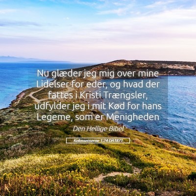 Picture 05 - Kolossenserne 1:24 DA1871 - Nu glæder jeg mig over mine Lidelser for eder, - Bible Verse Picture