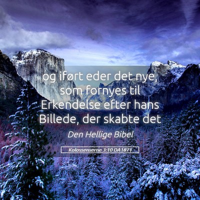 Picture 05 - Kolossenserne 3:10 DA1871 - og iført eder det nye, som fornyes til - Bible Verse Picture