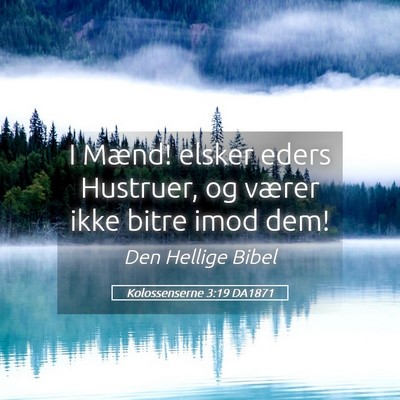 Picture 05 - Kolossenserne 3:19 DA1871 - I Mænd! elsker eders Hustruer, og værer ikke - Bible Verse Picture