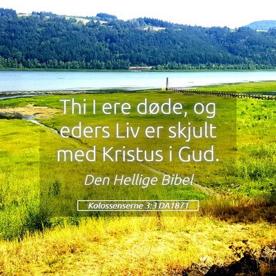 Picture 05 - Kolossenserne 3:3 DA1871 - Thi I ere døde, og eders Liv er skjult med - Bible Verse Picture
