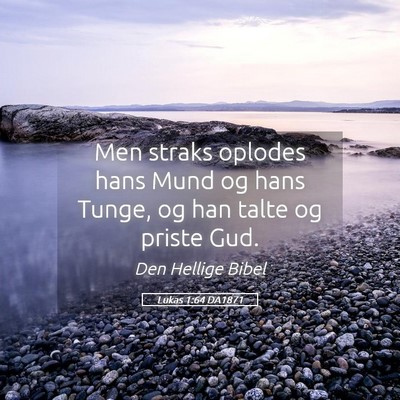 Picture 05 - Lukas 1:64 DA1871 - Men straks oplodes hans Mund og hans Tunge, og - Bible Verse Picture